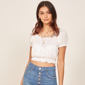 Reformation Louie Top White XS